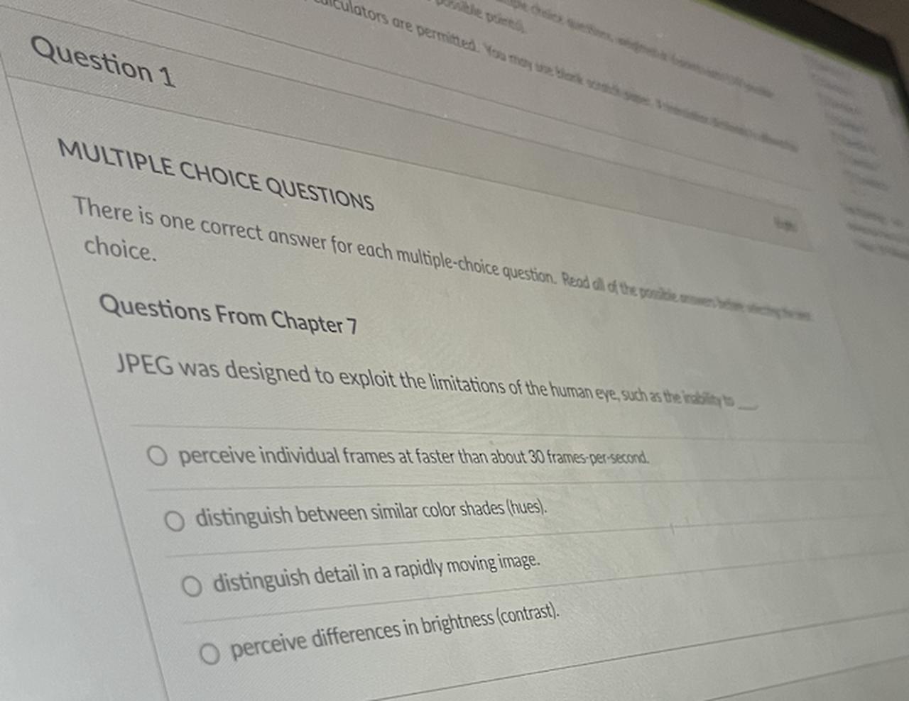 Solved Question 1 MULTIPLE CHOICE QUESTIONS There is one | Chegg.com