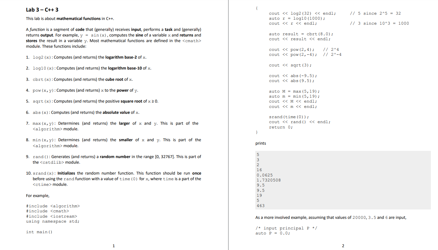 Solved Lab 3-C++ 3 // 5 since 2^5 = 32 This lab is about | Chegg.com