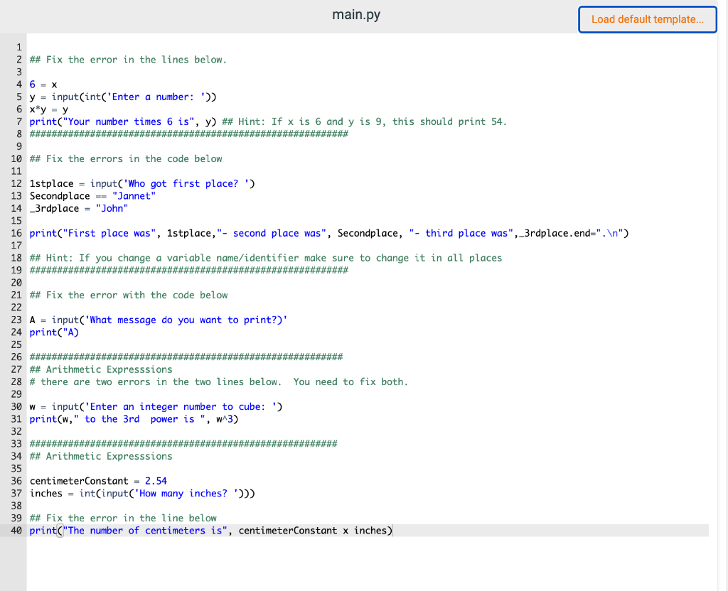 Solved] 1-2 I am getting an error message on Pylance [Ln 47, Col 7