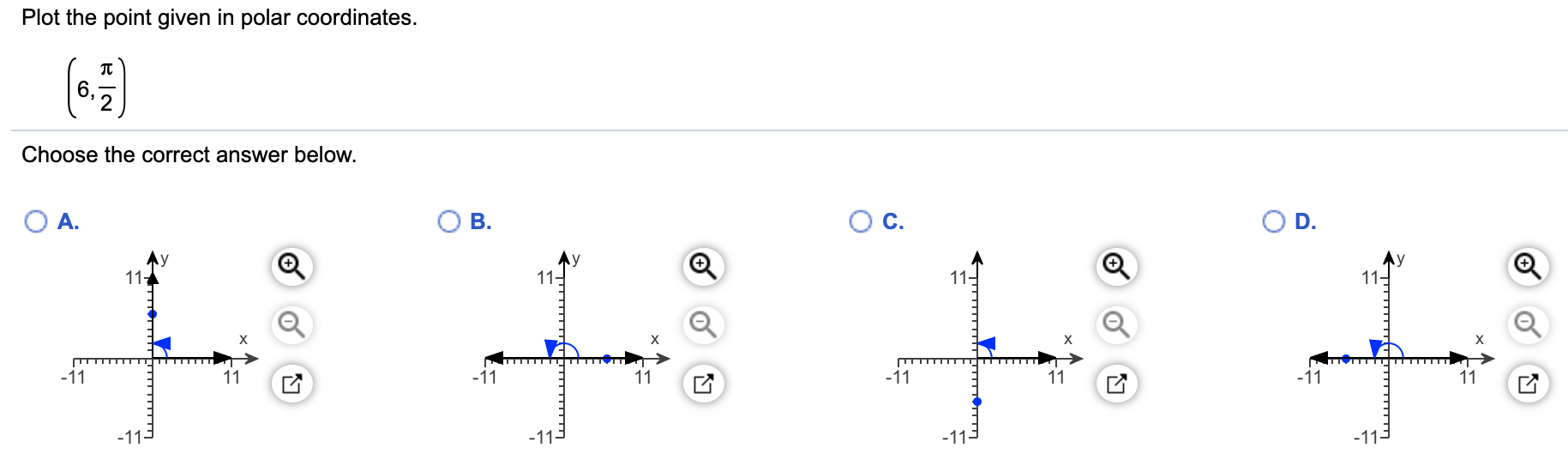Solved Plot the point given in polar coordinates. л Choose | Chegg.com