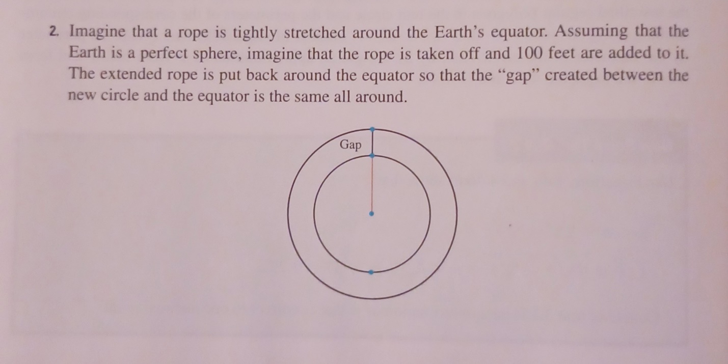 2. Imagine that a rope is tightly stretched around | Chegg.com