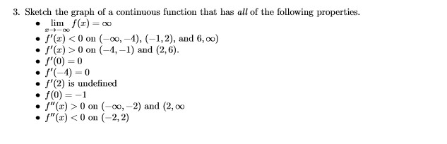 Solved 3. Sketch the graph of a continuous function that has | Chegg.com