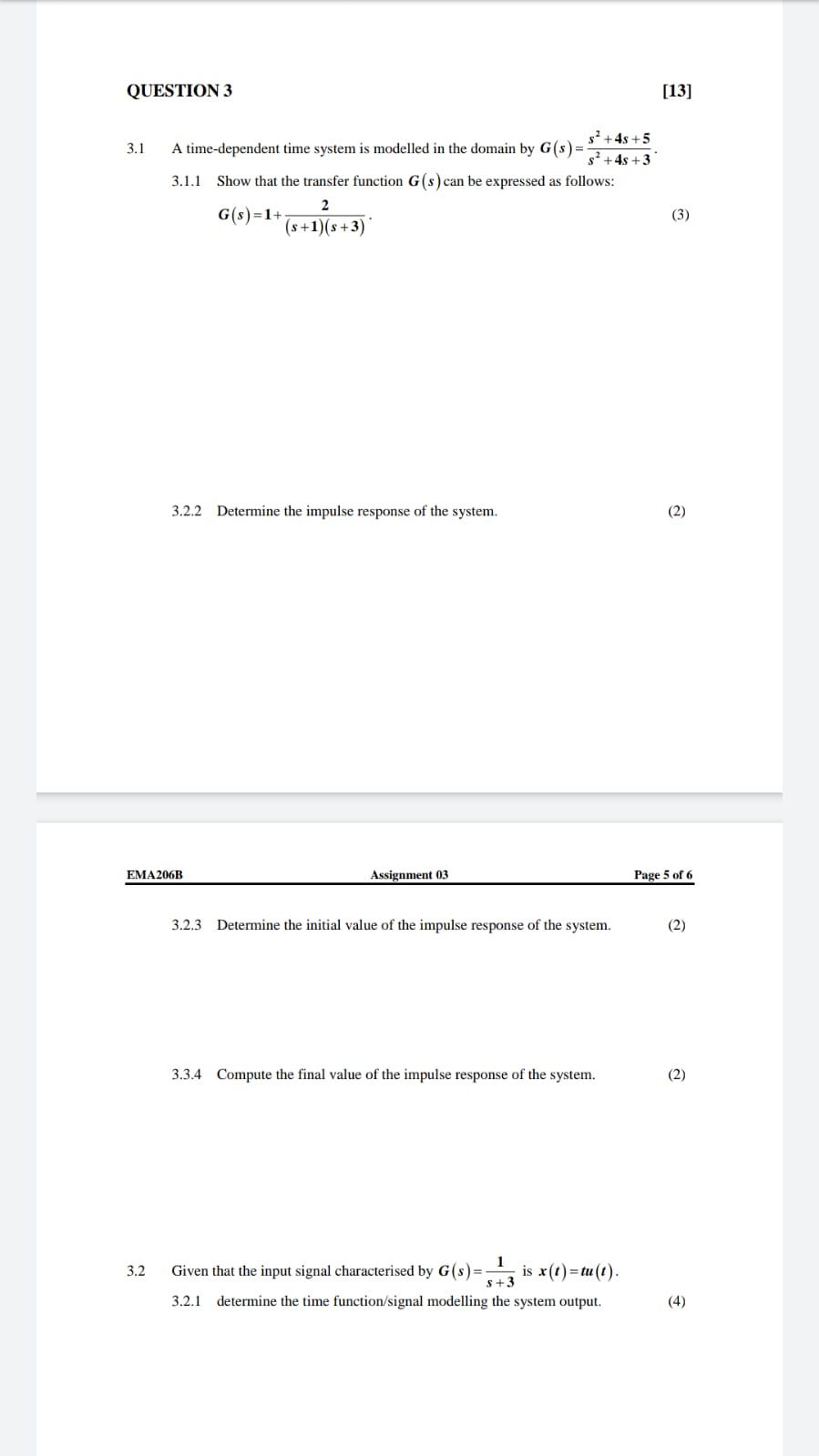 Solved QUESTION 3 [13] 3.1 SP+45 +5 A time-dependent time | Chegg.com