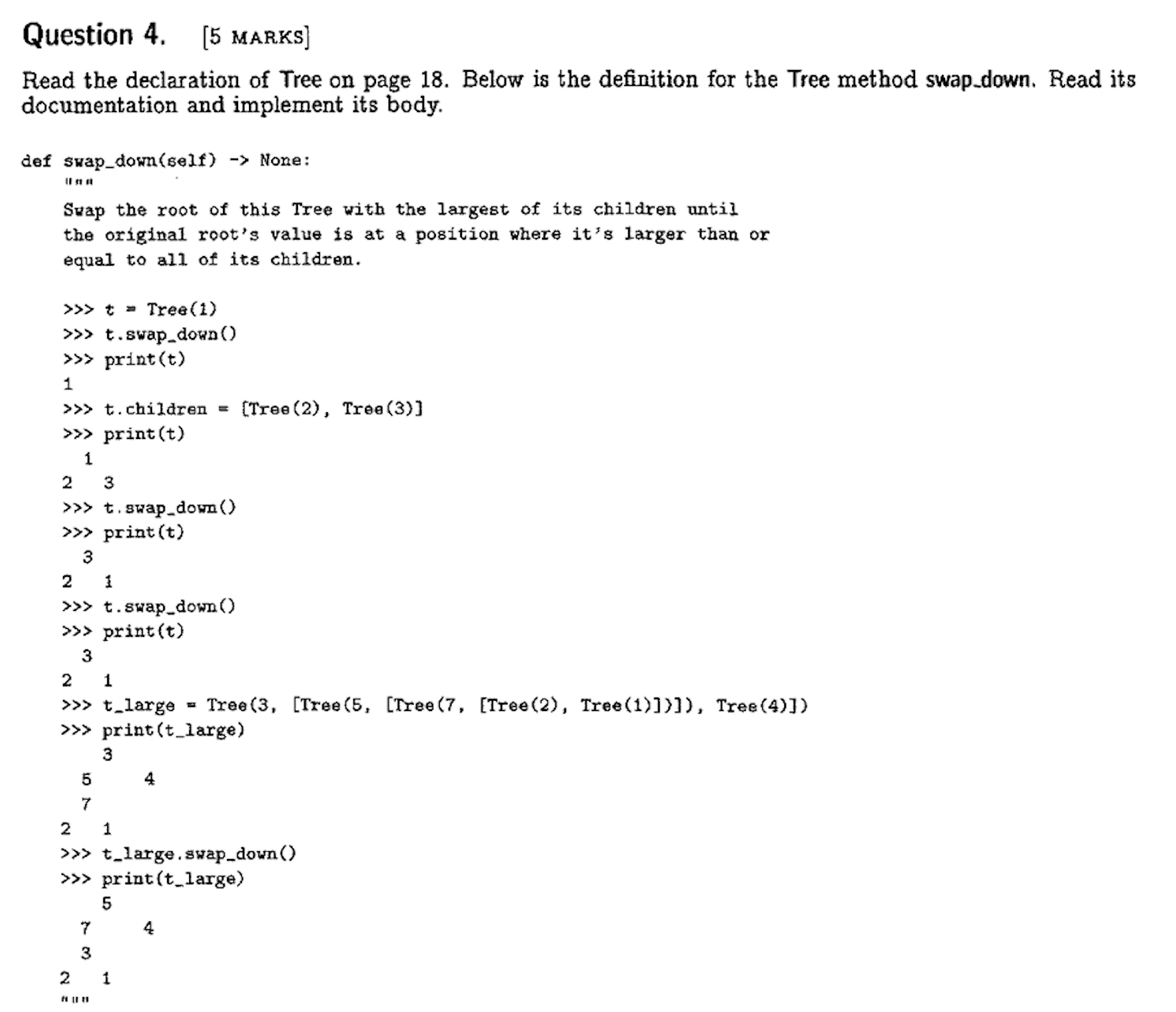 Solved Read the declaration of Tree on page 18. Below is the | Chegg.com