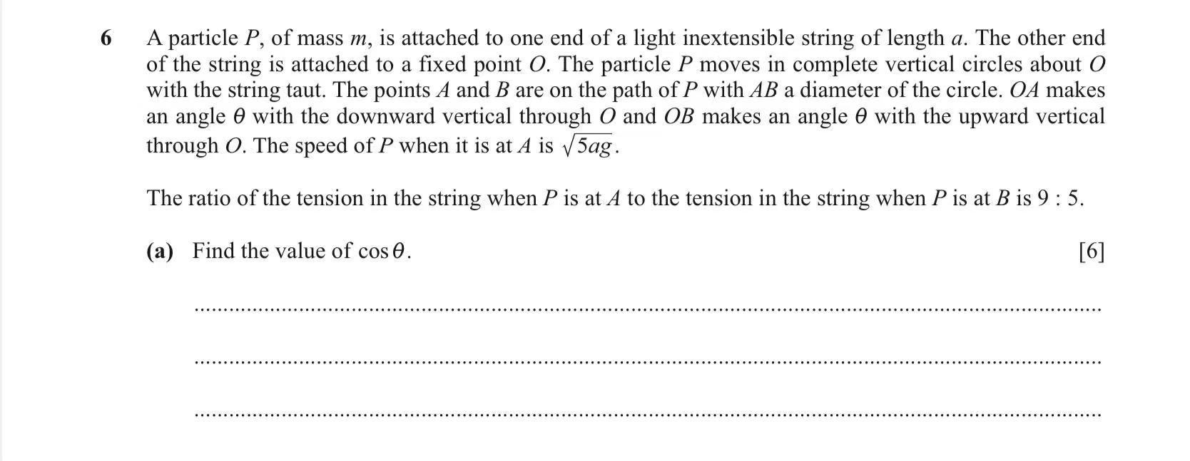 Solved 5 -1 A particle P is projected from a point O on a | Chegg.com
