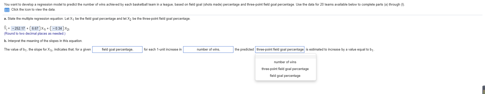 Solved You want to develop a regression model to predict the | Chegg.com