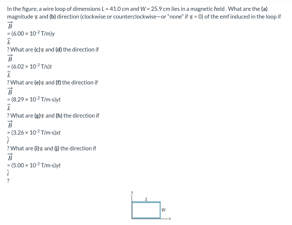 Solved In the figure, a wire loop of dimensions L = 41.0 cm