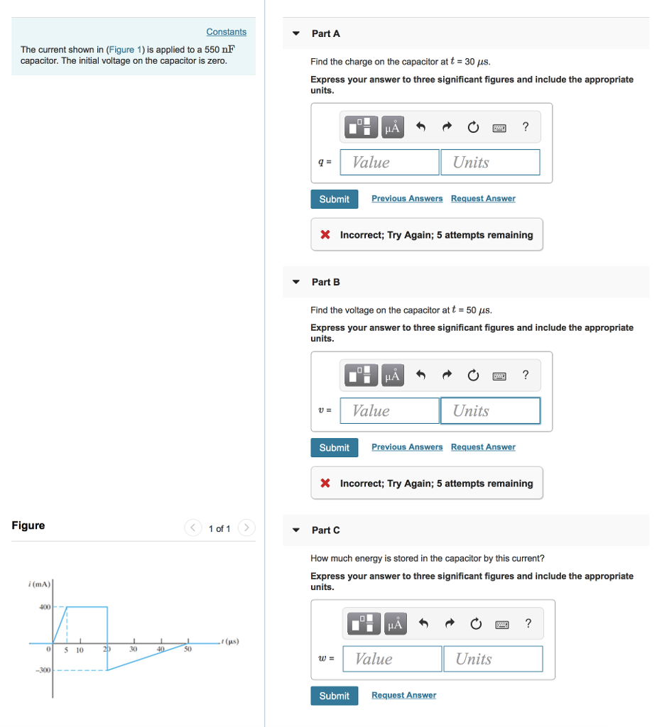 Solved onstan v Part A The current shown in (Figure 1) is | Chegg.com