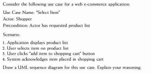 Solved Consider the following use case for a web e-commerce | Chegg.com