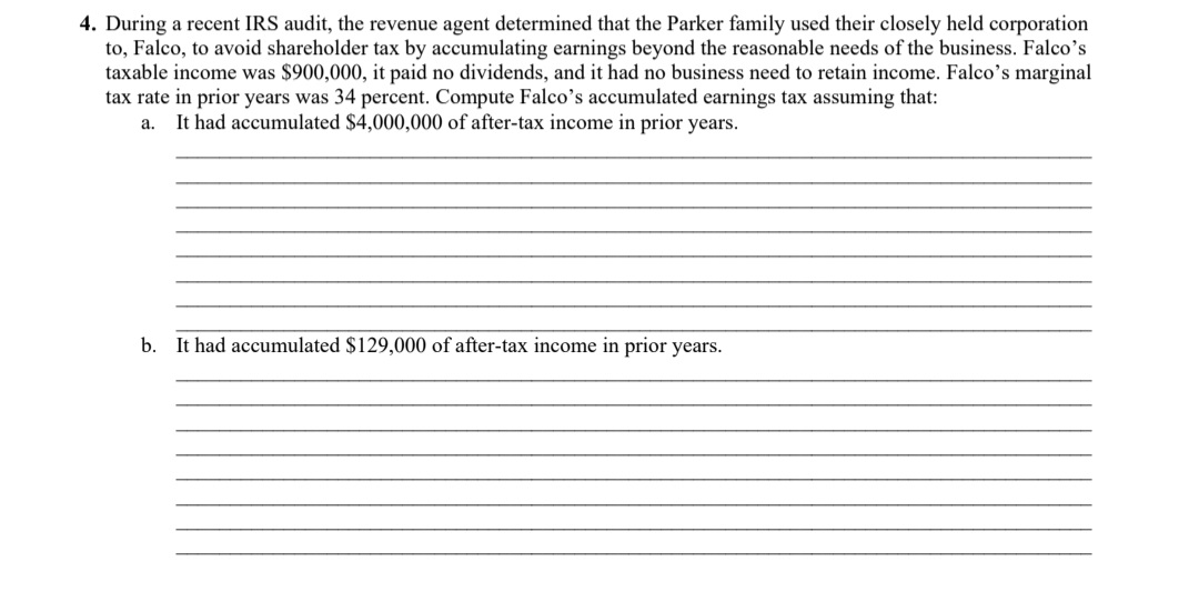 Solved During A Recent Irs Audit The Revenue Agent Chegg Com