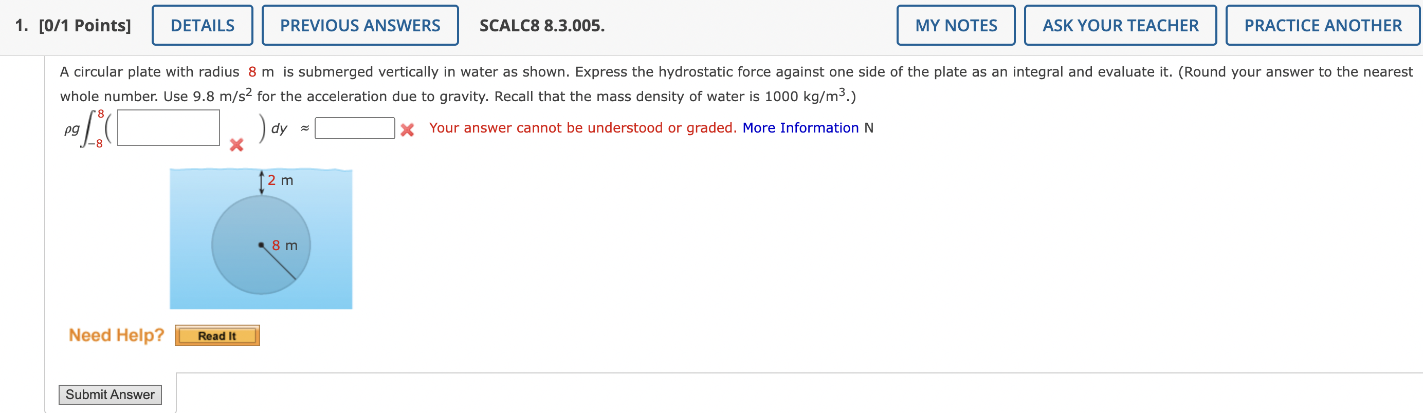 Solved whole number. Use 9.8 m/s2 for the acceleration due | Chegg.com