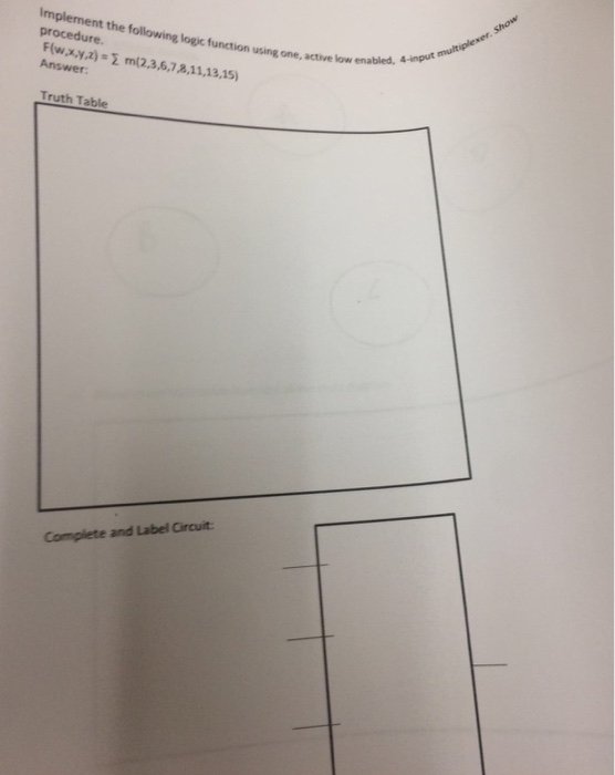 Solved Implement the following logic function using one, | Chegg.com