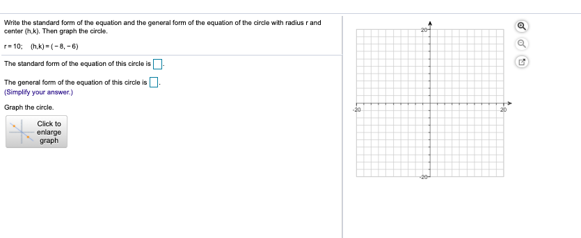 Solved Write the standard form of the equation and the | Chegg.com