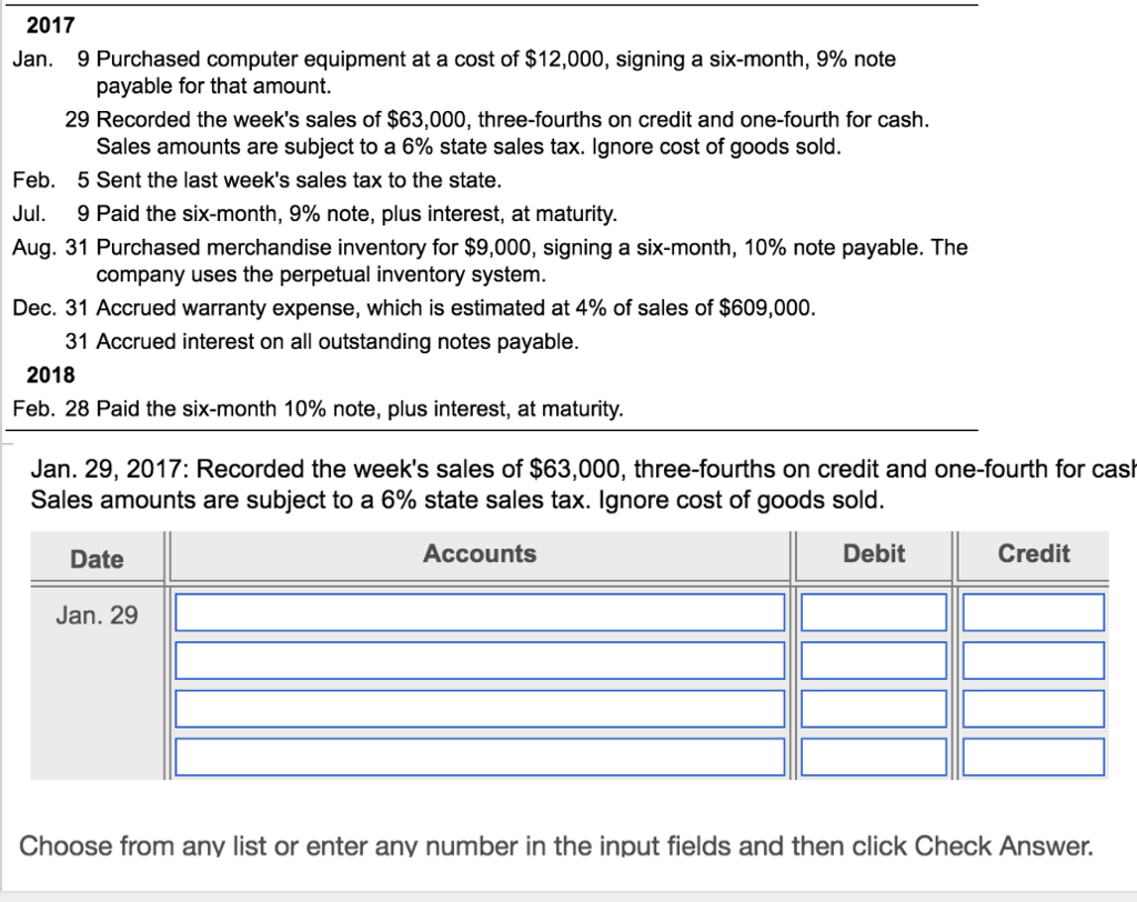 Solved 2017 Jan. 9 Purchased computer equipment at a cost of