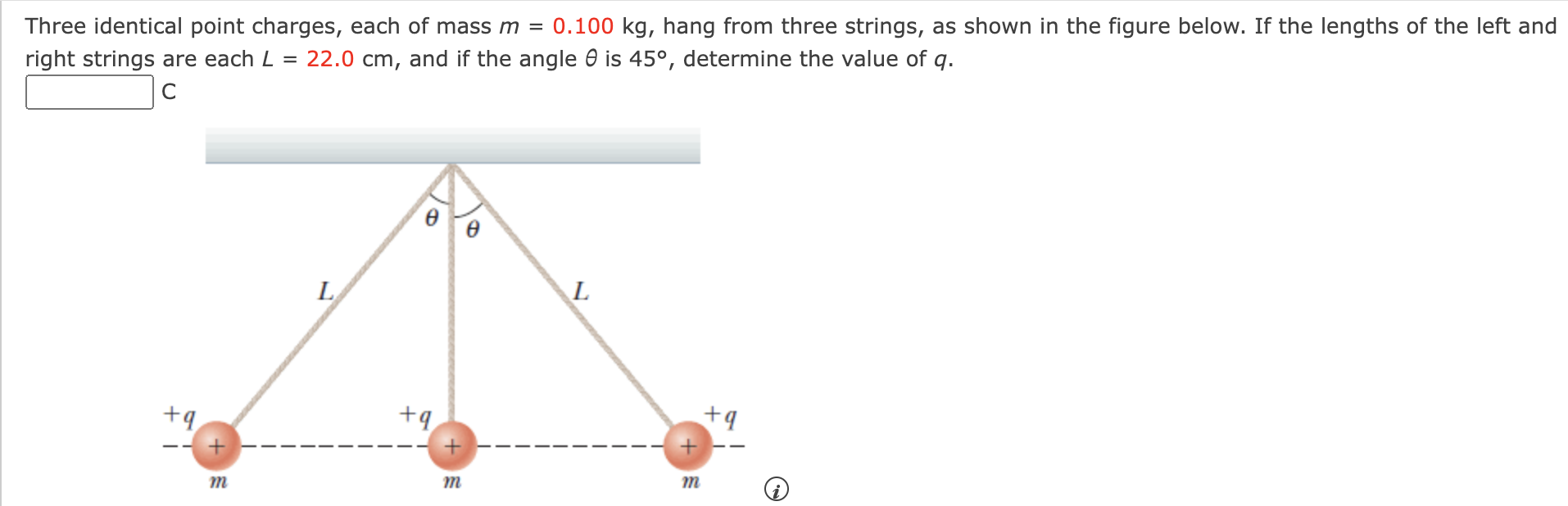 Solved Three identical point charges, each of mass m=0.100 | Chegg.com