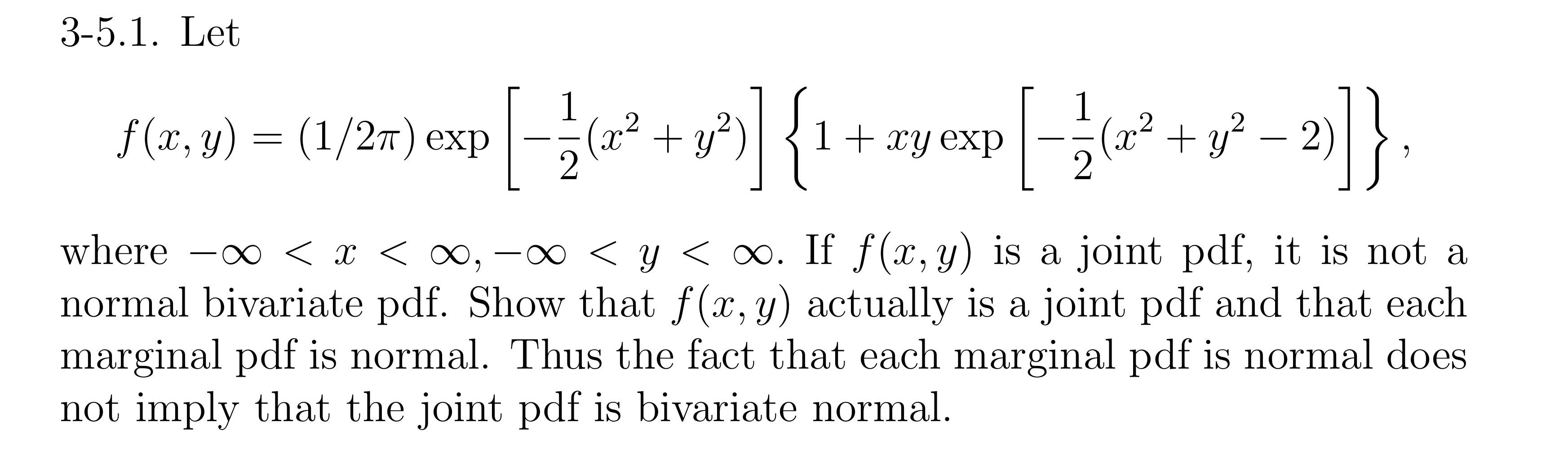 Solved 3-5.1. Let ?(x, y) = (1/2x) exp [? 1 (2? + y?)] {1 + | Chegg.com