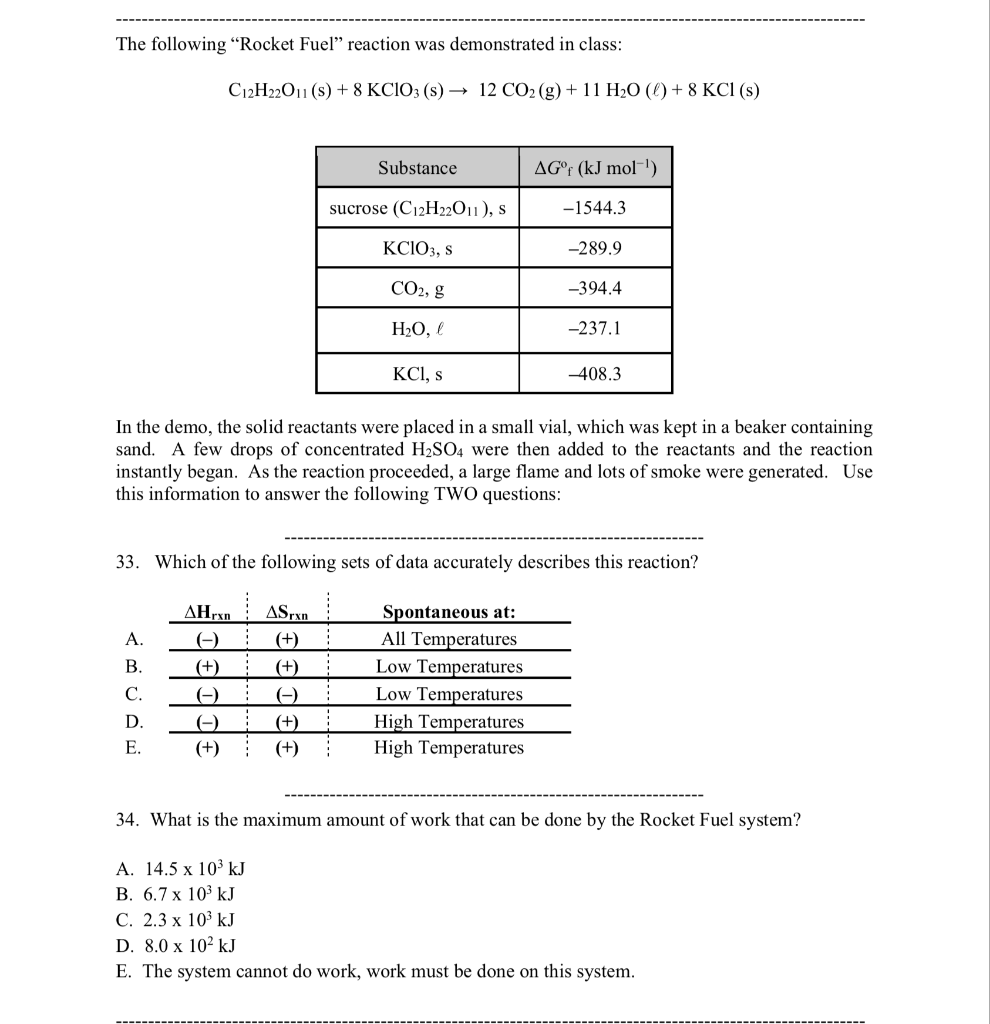 Solved C12H22O11 (s) + 8 KClO3 (s) → 12 CO2 (g) + 11 H2O (!) | Chegg.com