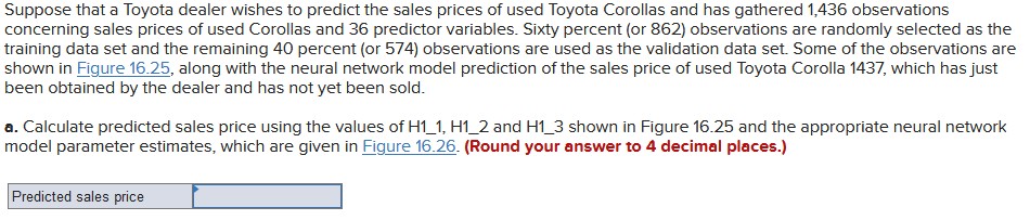 Suppose that a Toyota dealer wishes to predict the | Chegg.com