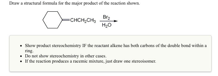 Solved Draw a structural formula for the major product of | Chegg.com