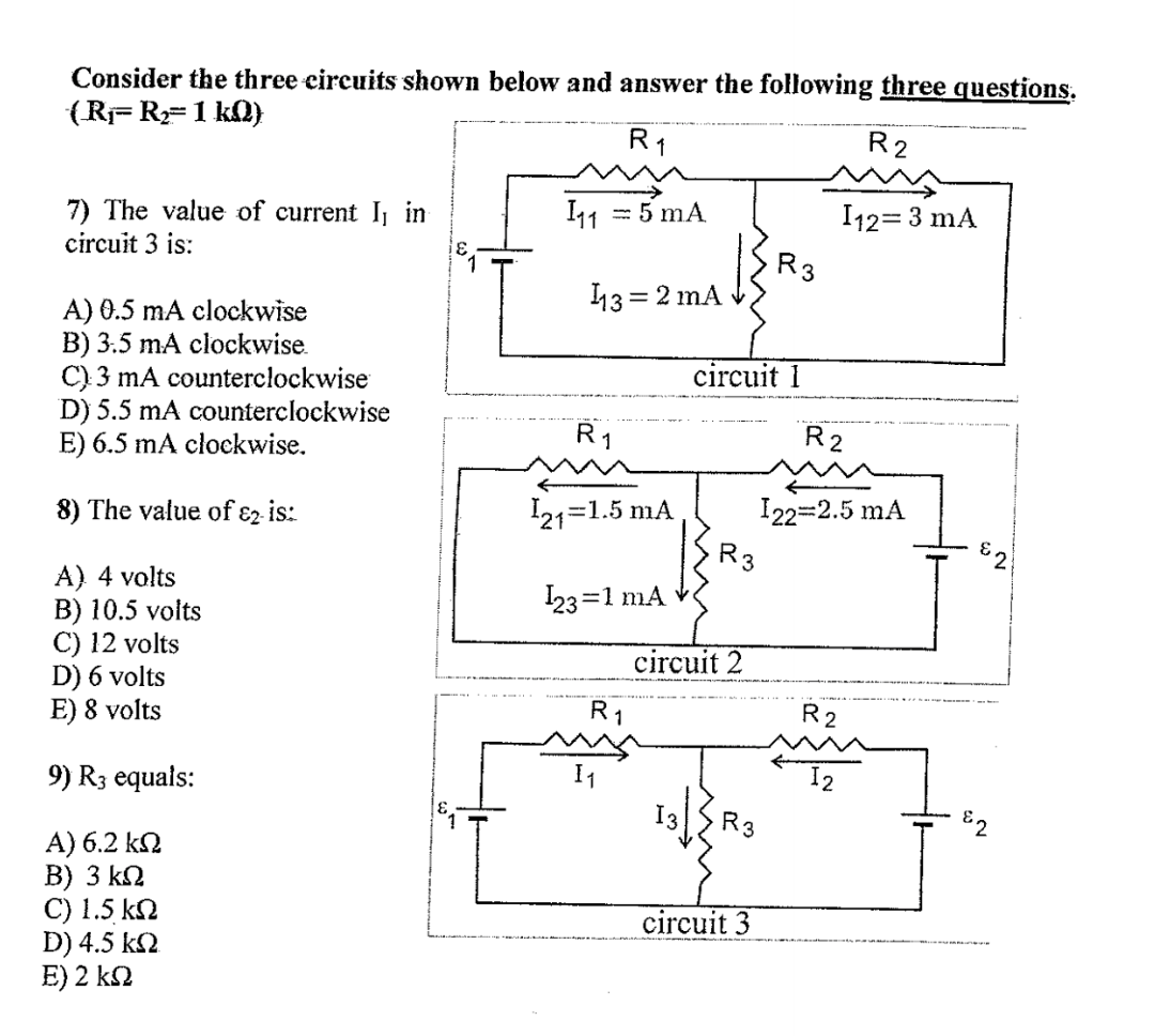 Solved Consider The Three Circuits Shown Below And Answer | Chegg.com