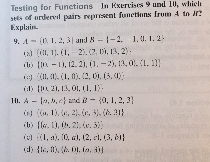 Solved In Exercises Which Sets Of Ordered Pairs Represent | Chegg.com