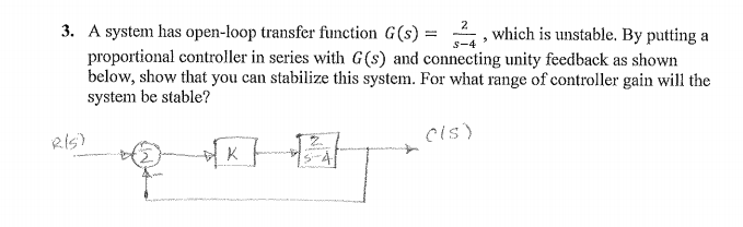 Solved 2 $-4 ? 3. A system has open-loop transfer function | Chegg.com