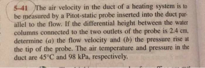 Solved The air velocity in the duct of a heating system is | Chegg.com