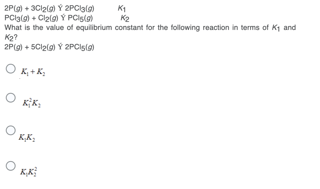 Solved 2p G 3cl2 9 Y 2pc13 9 Ki Pc13 G Cl2 G Y P Chegg Com