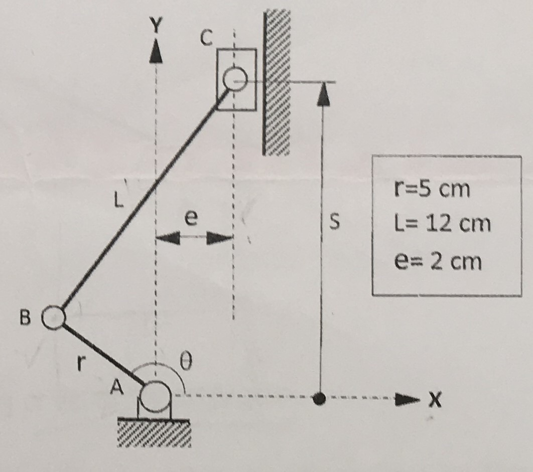 Solved A) In The Figure A Slider-Crank Mechanism Is Shown | Chegg.com