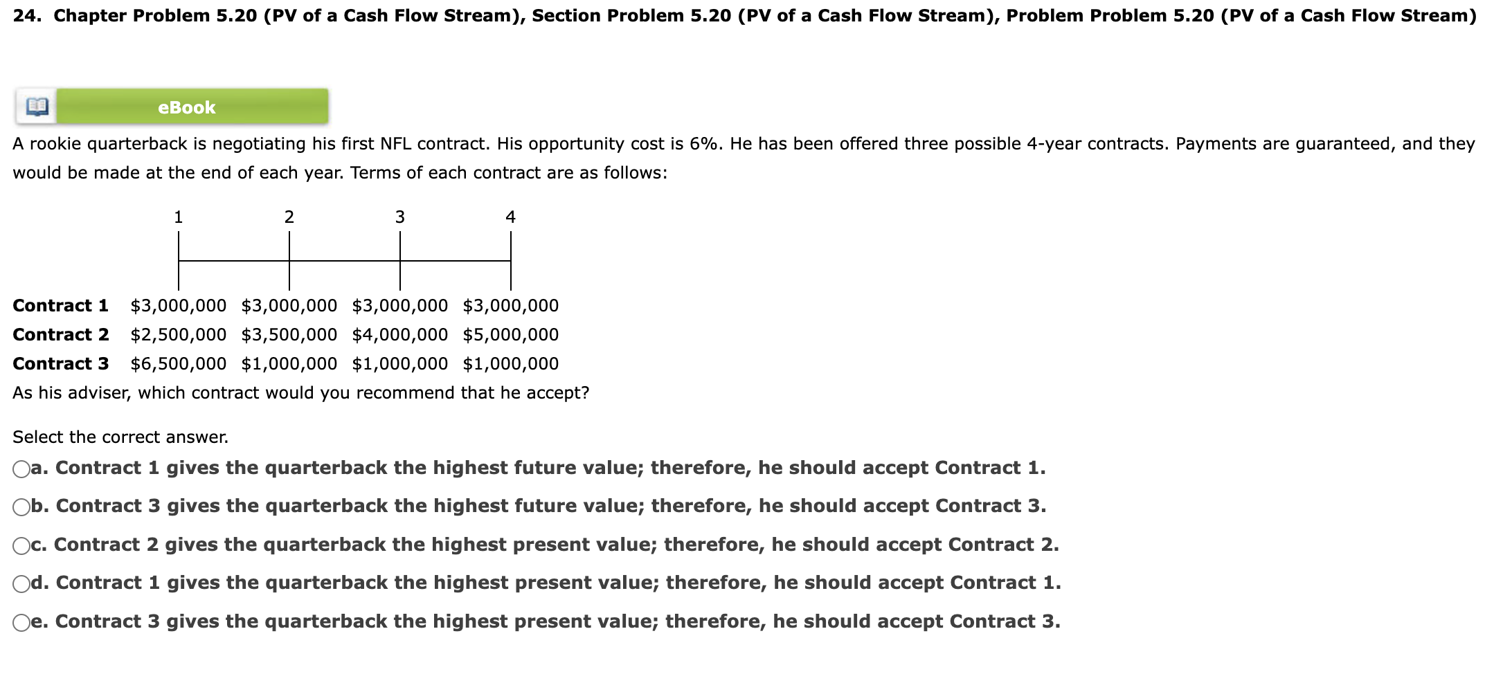 Solved A rookie quarterback is negotiating his first NFL | Chegg.com