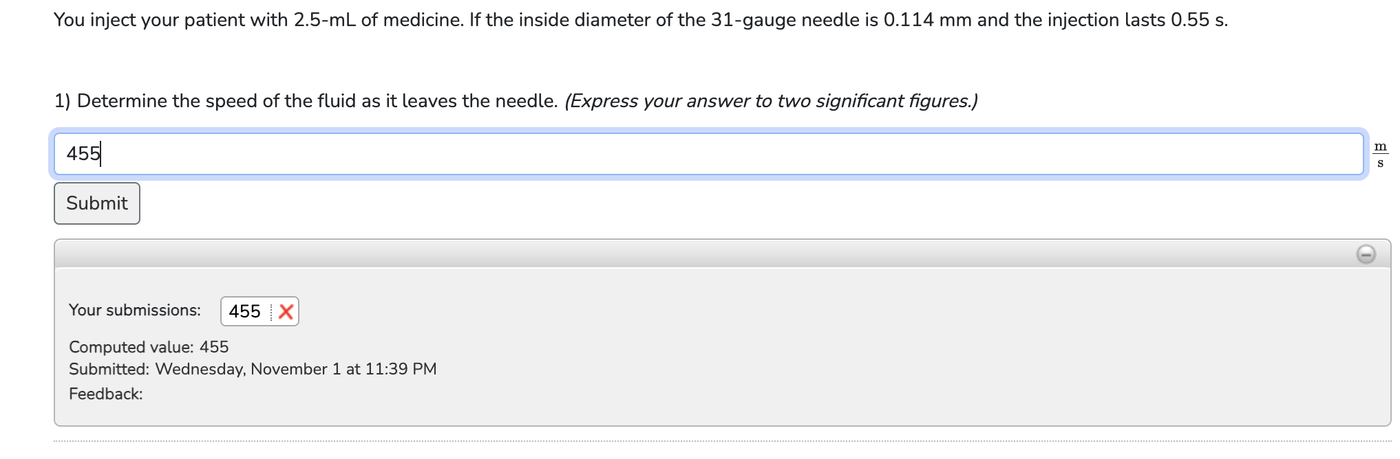 Solved You inject your patient with 2.5−mL of medicine. If | Chegg.com