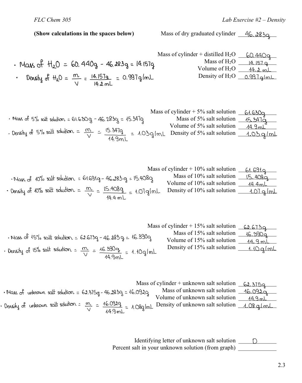 Solved How can I find the percent salt in the unknown | Chegg.com