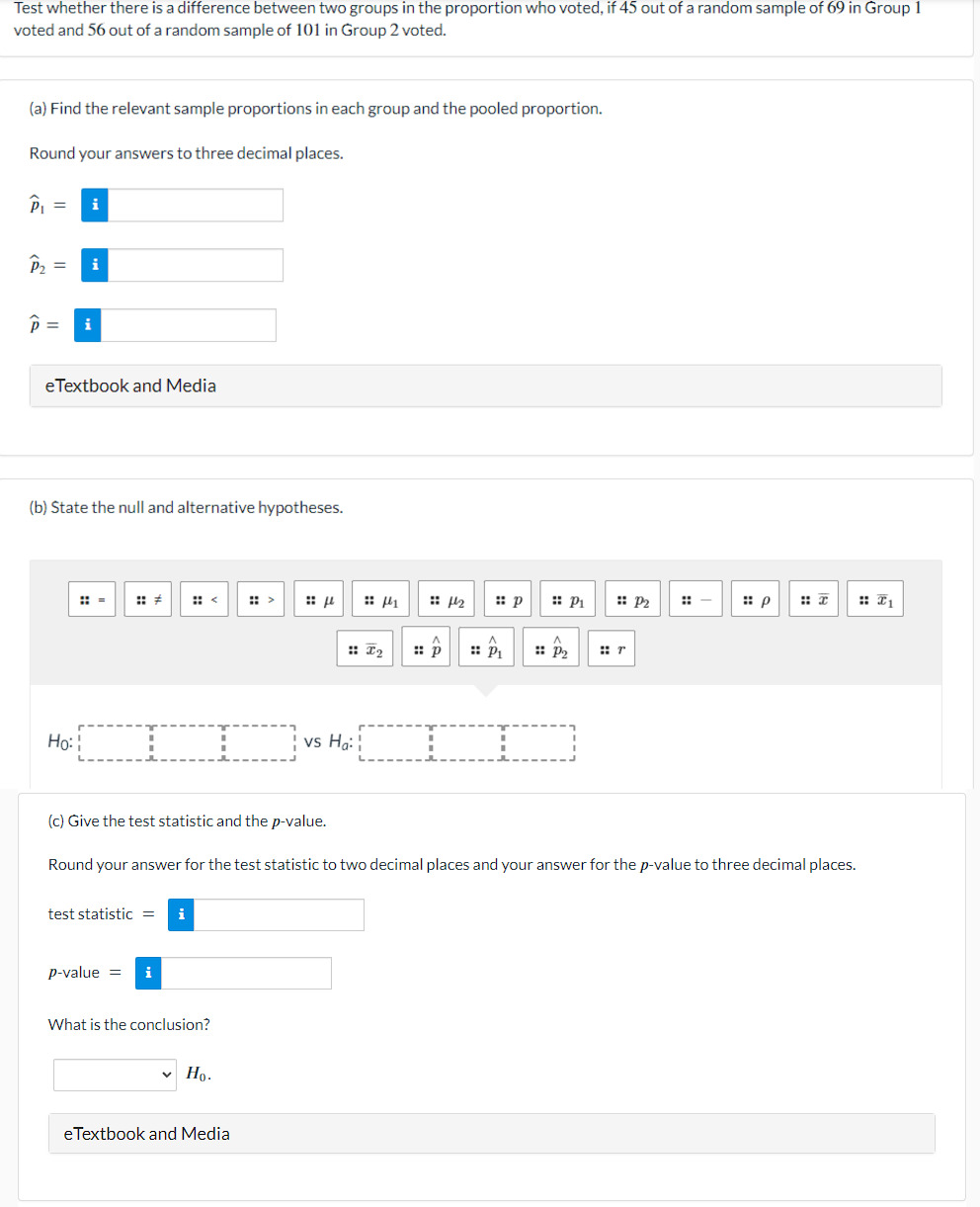 Solved Test whether there is a difference between two groups | Chegg.com