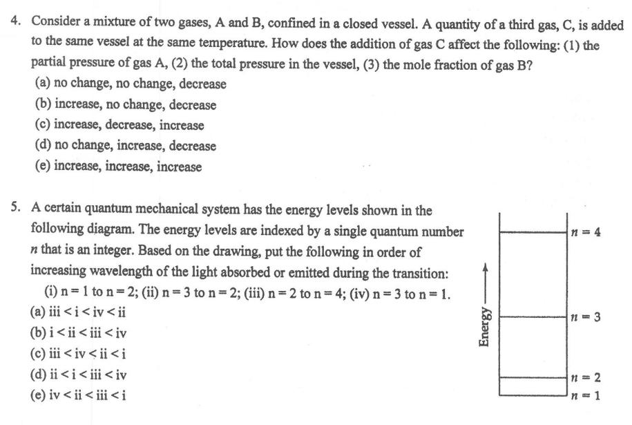 Solved 4. Consider A Mixture Of Two Gases, A And B, Confined | Chegg.com