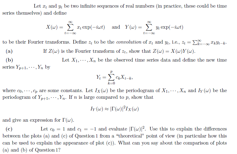 Solved Let xt ﻿and yt ﻿be two infinite sequences of real | Chegg.com