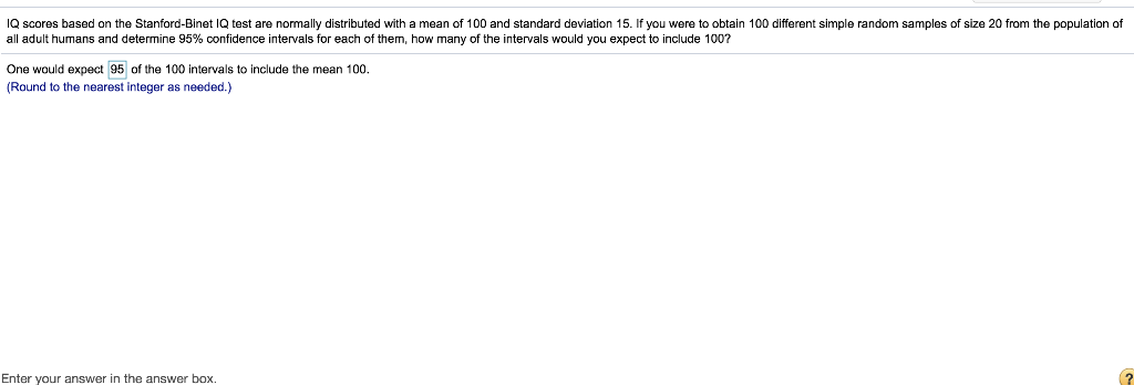 Solved IQ scores based on the Stanford-Binet IQ test are | Chegg.com