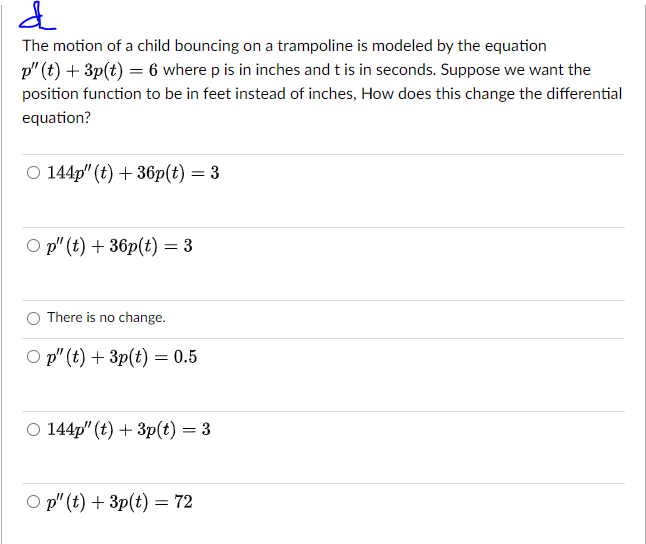 Solved a The motion of a mass on a spring follows the | Chegg.com