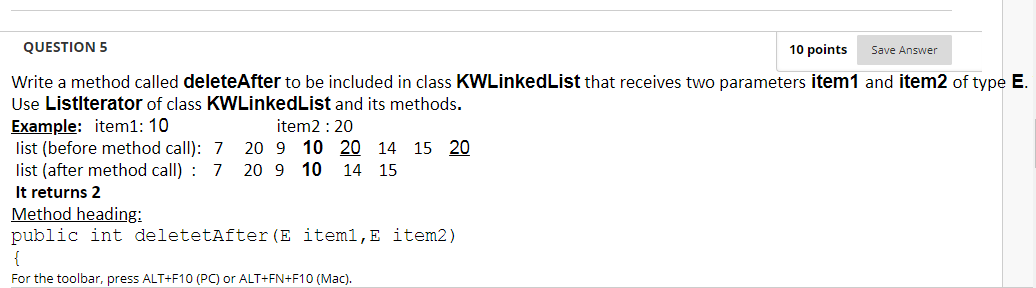 Solved QUESTION 5 10 points Save Answer Write a method | Chegg.com
