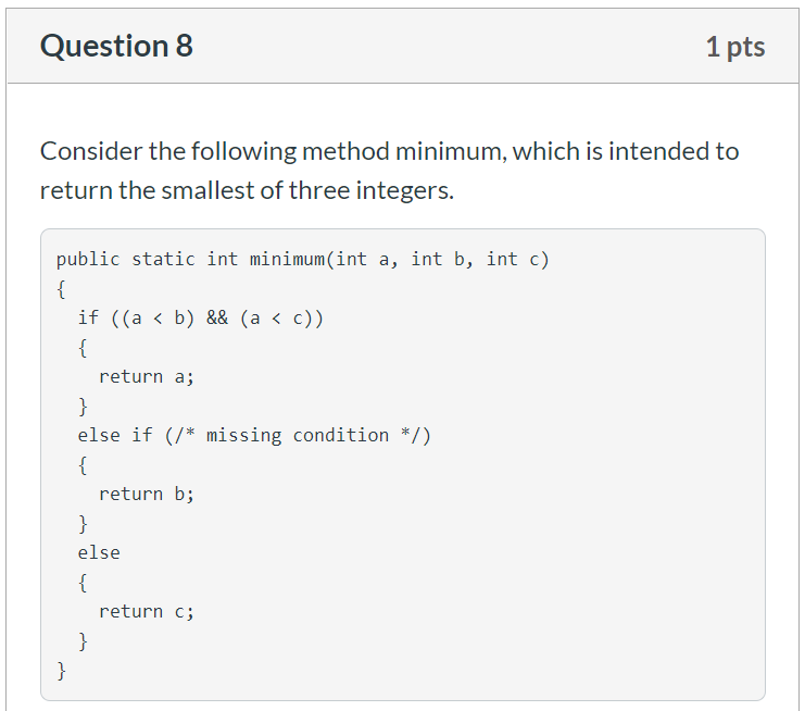 Solved Question 6 1 pts Consider the class below: public | Chegg.com
