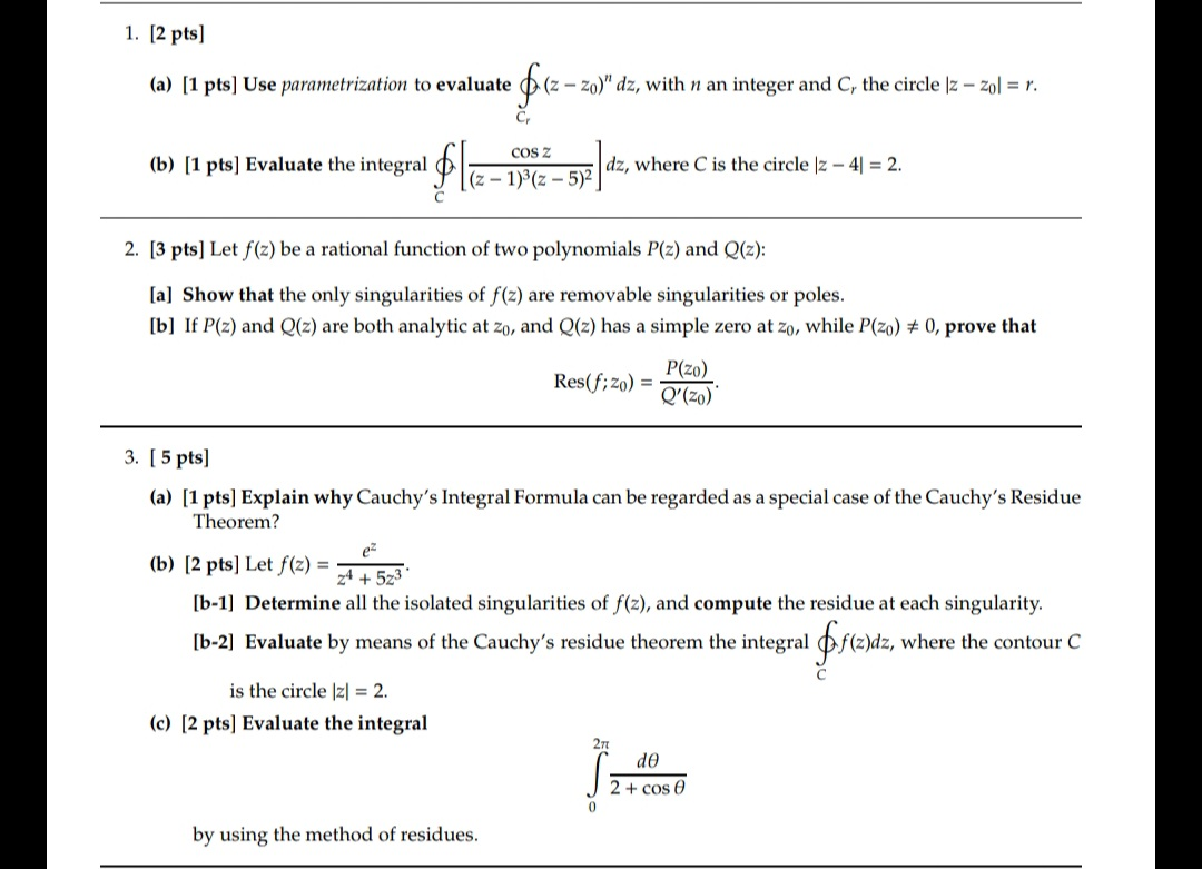 Solved Hello This Is Complex Analysis Assignment If Any Chegg Com