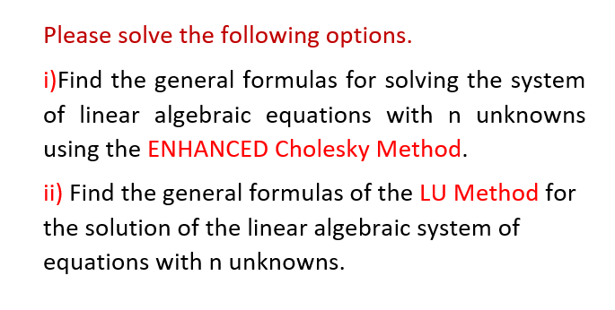 Solved Please Solve The Following Options. I)Find The | Chegg.com