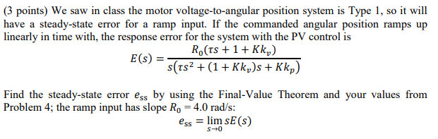 Solved (3 points) We saw in class the motor | Chegg.com