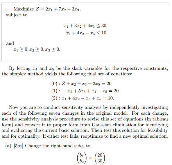 Solved Maximize Z 2x1 7x2−3x3 Subject To