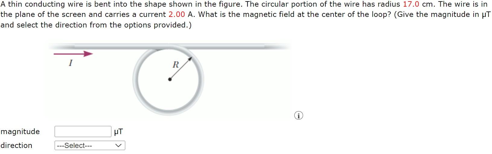 Solved A thin conducting wire is bent into the shape shown | Chegg.com
