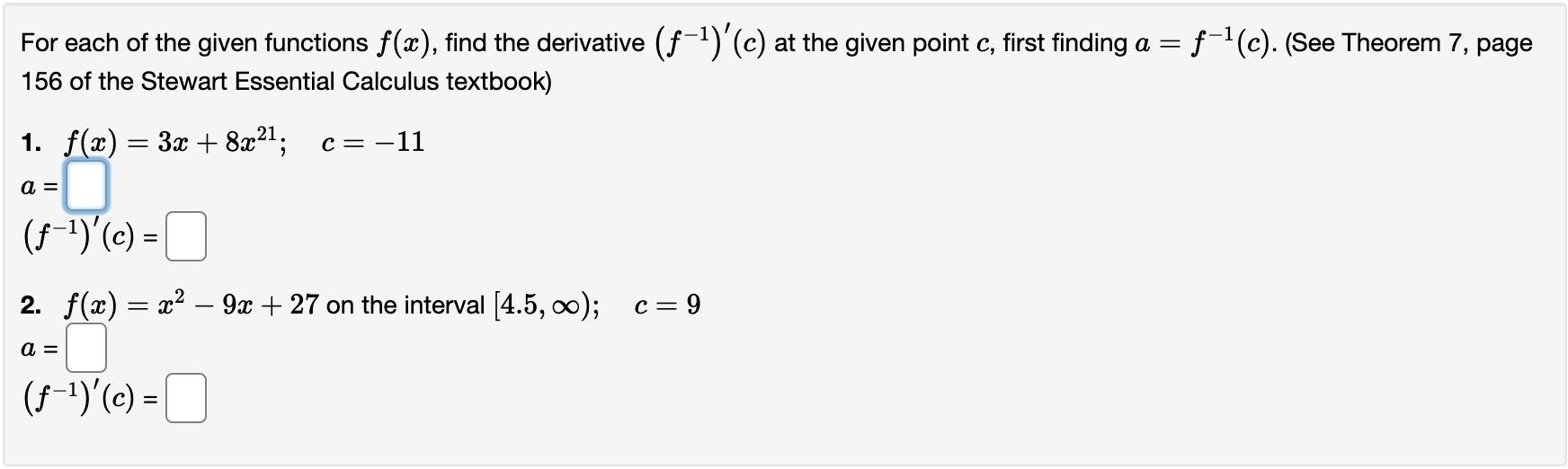 Solved For Each Of The Given Functions F X Find The