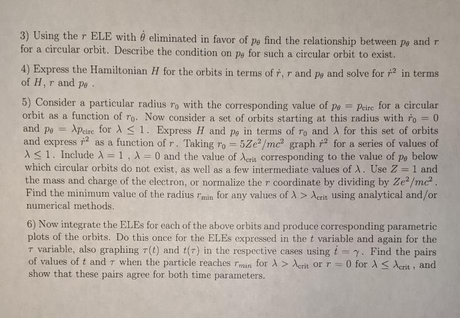 14 Consider The Relativistic Coulomb Problem Wit Chegg Com