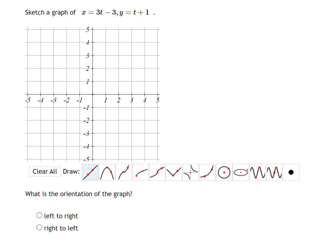Solved Sketch a graph of x=3t−3,y=t+1. Draw: What is the | Chegg.com