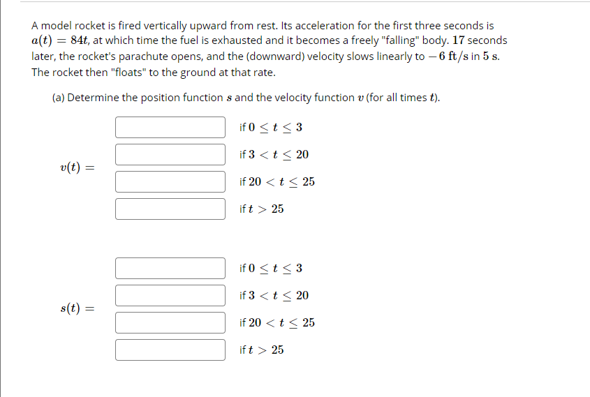 Solved A model rocket is fired vertically upward from rest.