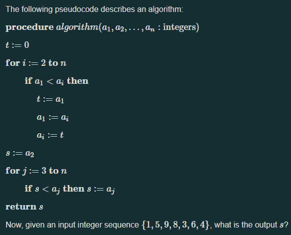 Solved The following pseudocode describes an algorithm: | Chegg.com