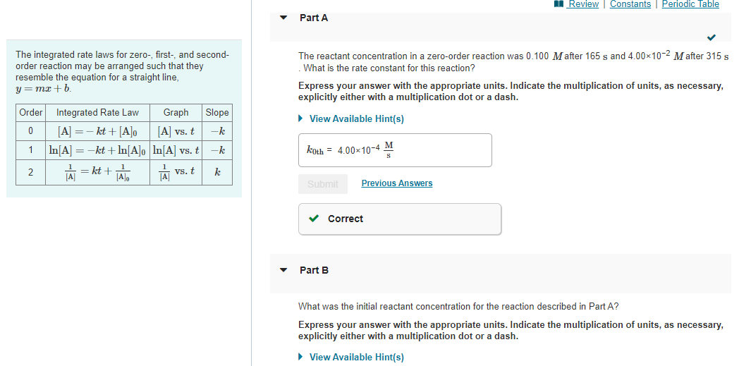 Solved 1 Review Constants Periodic Table Part A The | Chegg.com